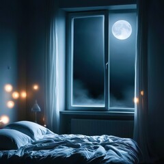 Poster - Bedroom with a bed and a window