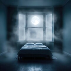 Poster - Bed is in a room with a window