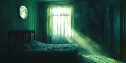 Poster - Bedroom with a bed and a window