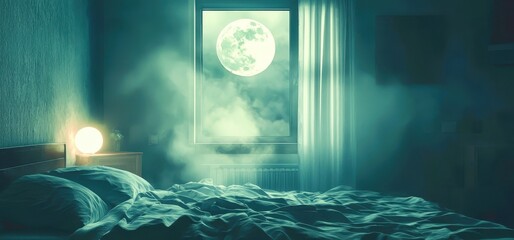 Poster - Bedroom with a bed and a window
