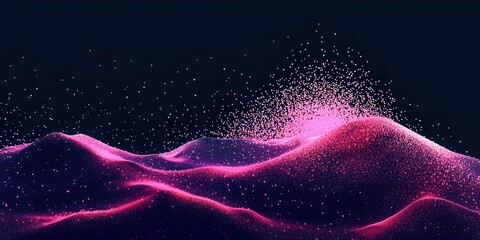 Aufkleber - Purple mountain with pink snow