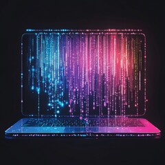 Poster - Learn SQL programming!  Get computer training and courses.  This image shows SQL code on a laptop.