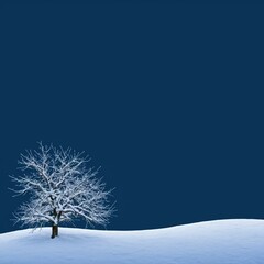 Wall Mural - Snow landscape isolated on blue background