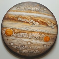 Wall Mural - Jupiter in space, surrounded by its largest moons: Io, Europa, Ganymede, and Callisto.