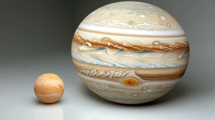 Wall Mural - Jupiter massive size compared to Earth, highlighting its dominance as the largest planet in the solar system.