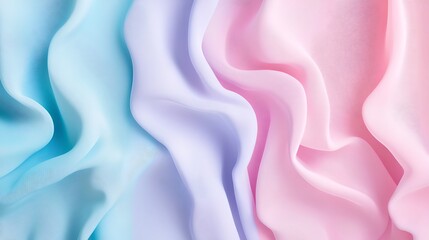 Poster - Soft pastel gradient fabric drapes creating a serene and calming visual display