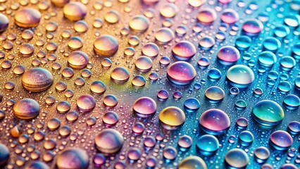 Wall Mural - Elegant Water Droplets Create a Vibrant Textured Background With Colors. Generative AI