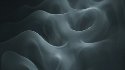 Poster - smoky gray abstract patterns 3d rendering image. artistic soft flowing curves ethereal. smoke, fabri