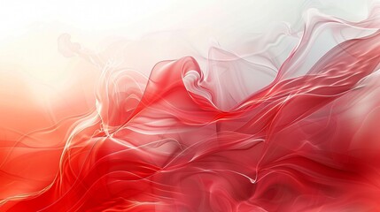 Poster - Soft flowing red curves elegant abstract 3d rendering image. Smooth transitions and airy visual background wallpaper colorful realistic. Minimalistic modern abstraction concept idea
