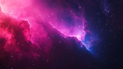 Poster - Captivating cosmic nebula in vibrant pink and purple hues shining through the vastness of space