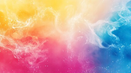 Poster - Dynamic abstract gradient background featuring vibrant hues of yellow, pink, and blue creating a fluid, colorful atmosphere