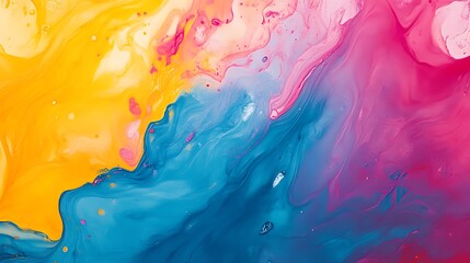 Poster - Bright abstract gradient blending vivid colors with fluid motion in an artistic display