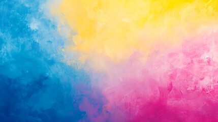 Poster - Bright abstract gradient blending blue, yellow, and pink colors for artistic expression