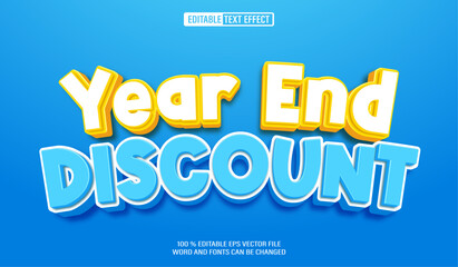 Poster - Editable 3d text style effect - Year End Discount text effect Template