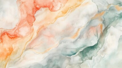 Poster - Beautiful soft watercolor texture with warm and cool tones creating serene abstract patterns for artistic projects