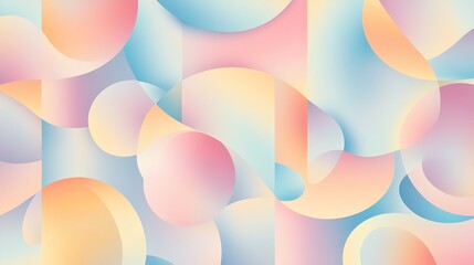 Poster - Geometric pattern with soft pastel colors creating a soothing and modern design for contemporary spaces