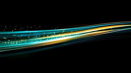 Poster - Dynamic blue light lines creating a vivid visual effect against a dark background