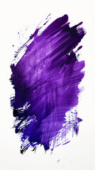 Fototapete - A vibrant splash of purple paint is spread across a white canvas, showcasing dynamic brush strokes and artistic expression