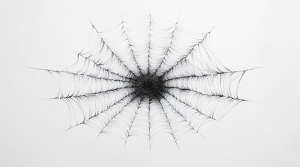 Intricate Spiderweb Design Black Ink On White Background