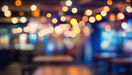 Poster - Blurred And Defocused Office Interior With Bokeh Lights, Perfect For Business Atmosphere And Abstract Background Effect.