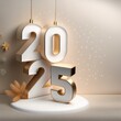 © SHAKIR95 - 3d text new year 2025 gold realistic rendering new year celebration