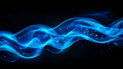 Wall Mural - a premium blue neon background illustration featuring soft and elegant waves, ideal for wallpapers, 
