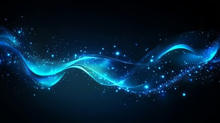 Wall Mural - a premium blue neon background illustration featuring soft and elegant waves, ideal for wallpapers, 