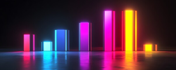Fototapete - Colorful technology data visualization concept.