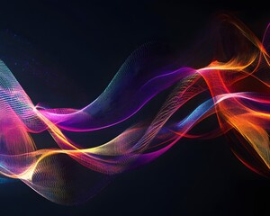 Poster - Vibrant wave patterns in bright colors.