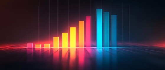 Aufkleber - Colorful digital growth chart representation.