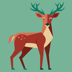 Poster - deer with a christmas tree