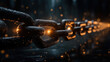 © Yauheniya - Close-up of glowing metallic chain links against a dark background in an artistic representation of strength and resilience. Generative AI