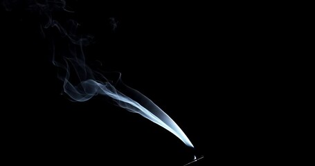 Wall Mural - Real smoke on a black background. Thin Flexible Trickle of Real Smoke. Colorful real smoke rises up. Ideal for background or over-layer with blending mode add, screen, lighten.