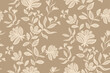 © Wita Pixs - Vintage Floral patterns seamless background border embroidery ethnic batik retro. Flower motifs paisley batik. Brown silhouette  watercolour flowers ikat design hand drawn. Vector illustration.