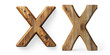 © Mahananda - Wooden Letter X with Natural Texture on a Transparent Background