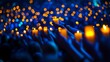 © Eva - United in Light Candlelit Hands Illuminate Blue Atmosphere at Anonymous Live Music Event