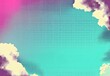 © DZMITRY - A vivid color representation of the sky and clouds on a gradient halftone abstract background.