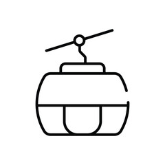 Sticker - Cable Car vector icon