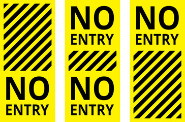 Wall Mural - various black and yellow warning signs with diagonal lines. attention, danger or caution sign, warni