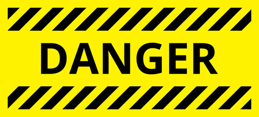 Wall Mural - various black and yellow warning signs with diagonal lines. attention, danger or caution sign, warni