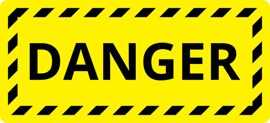 Wall Mural - various black and yellow warning signs with diagonal lines. attention, danger or caution sign, warni
