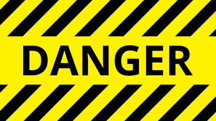 Wall Mural - various black and yellow warning signs with diagonal lines. attention, danger or caution sign, warni