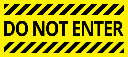 Wall Mural - various black and yellow warning signs with diagonal lines. attention, danger or caution sign, warni