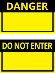 Wall Mural - various black and yellow warning signs with diagonal lines. attention, danger or caution sign, warni