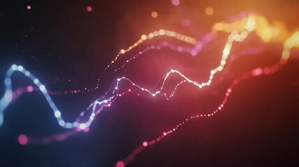Poster - colorful abstract light waves in motion with bokeh effects