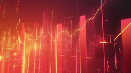 Poster - Abstract Technology Background with Stock Market Data Visualization