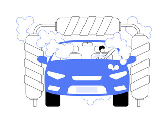 Wall Mural - car wash isolated cartoon vector illustrations.