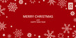 © Katrinka8888 - Greeting red Christmas background with white geometric snowflakes and text. Flat vector illustration in minimal style. For advertising, poster, invitation, cover, label. Happy New Year concept.