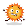 © ascrea - cute terrified running expression of sun cartoon character
