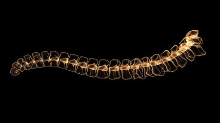 Poster - A 3D representation of a vertebral column, showcasing the spinal structure.